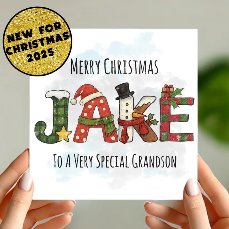 Personalised Christmas Card Tree Family Names Card - Holiday Greeting image 8