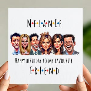 Lustige Freunde TV-Show Karikatur Karte - Perfektes Geschenk für Freunde Fans - Personalisierung verfügbar