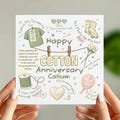 Cotton 2nd Anniversary Card – Personalised Funny Wedding Card for Husband or Wife | 2 Years Married Gift | Cute Couple Design