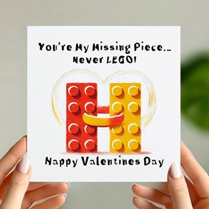 Carte de Saint-Valentin amusante - Never LEGO Love Design