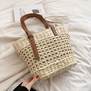 Fashion Beach Bags for Women Designer Shoulder Crossbody Bag Casual Straw  Handbags with Weave Short Handle New Rattan Box Bags