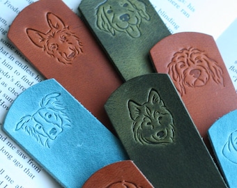 Handmade Leather Dog Breed Bookmark | Gift for Pet Lovers