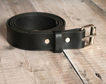 1 1/4” Handmade buffalo leather belt | Bespoke full grain leather belt | Made to measure