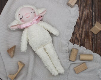 PDF Sewing Pattern - Cuddly Plush Lamb Doll, Instant Download - ENGLISH