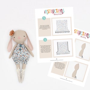 PDF Sewing Pattern Bunny with Bloomers, Socks, Flower Clip, Instant Download ENGLISH zdjęcie 3