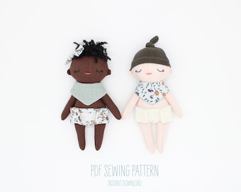 PDF Sewing Pattern - Baby Doll with Accessories, Instant Download - ENGLISH