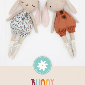 PDF Sewing Pattern Bunny with Bloomers, Socks, Flower Clip, Instant Download ENGLISH zdjęcie 2