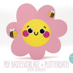 Blumen Laterne - PDF Bastelvorlage inklusive Anleitung zum Sofort-Download + Plotterdatei