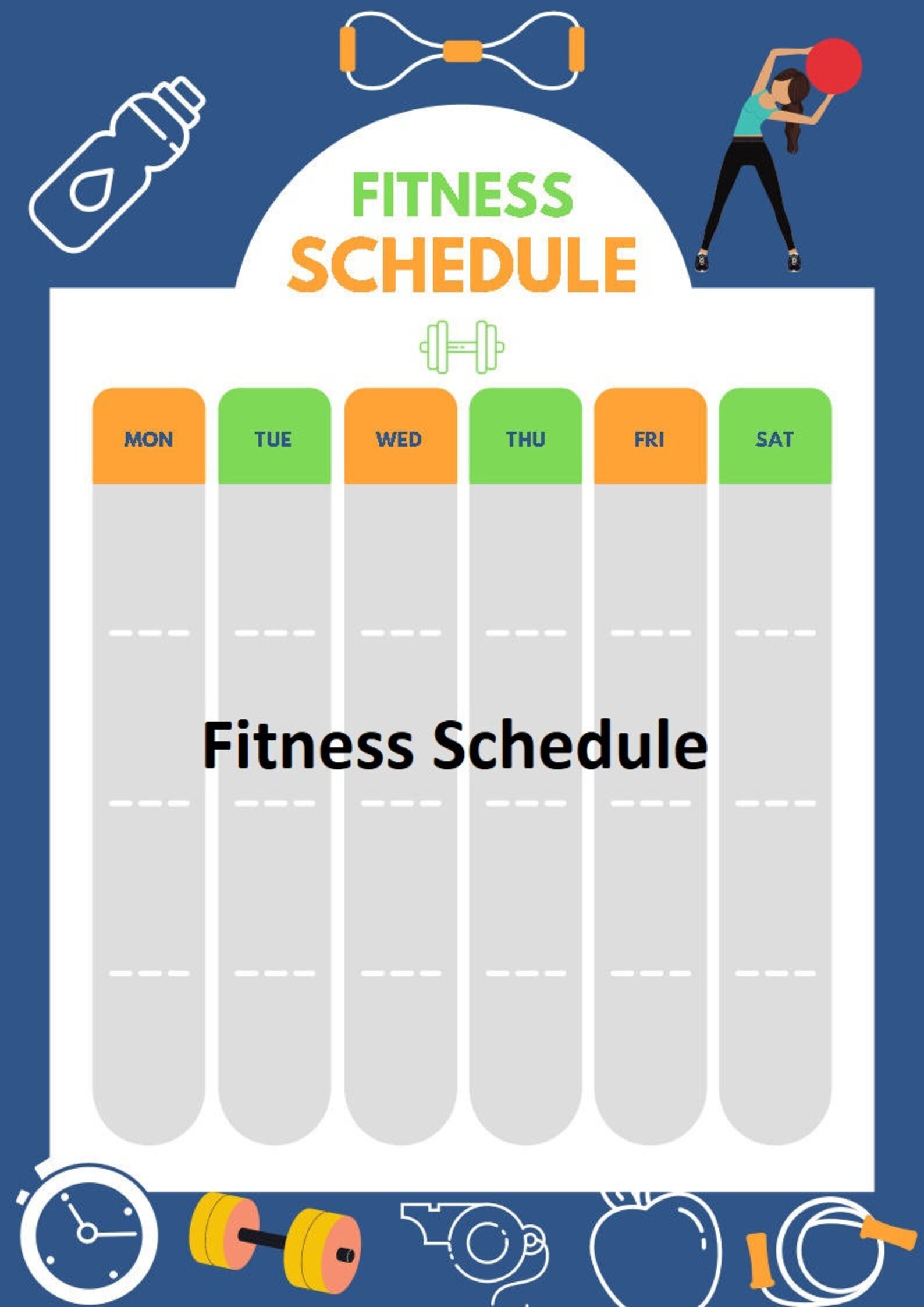 Colorful Modern Daily Fitness Plan Printable Daily Exercise Etsy