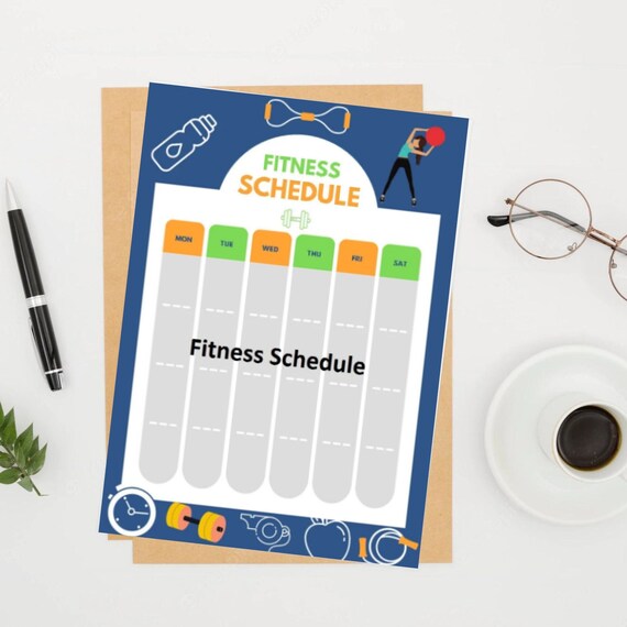 Colorful Modern Daily Fitness Plan Printable Daily Exercise Etsy