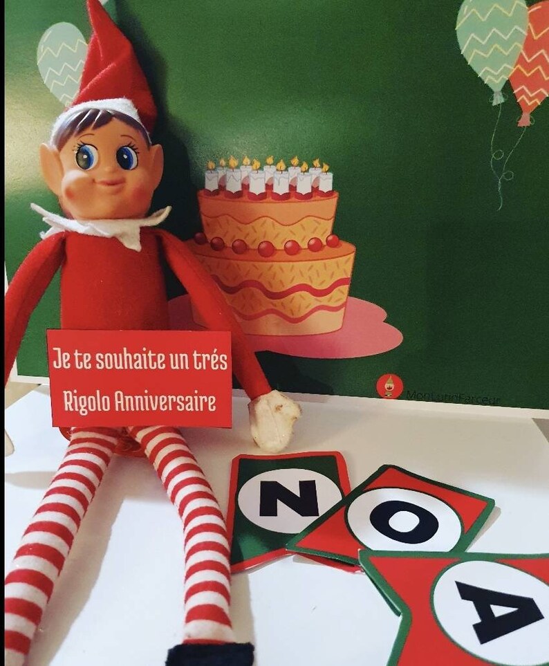 Pack Joyeux Anniversaire Decor Pour Lutin Du Pere Noel Etsy Uk