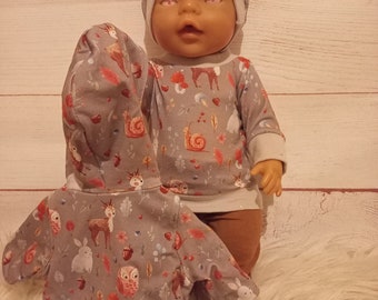 Puppenset 26-49 cm. Waldtiere mit Jacke, Puppenkleidung, dollclothes, Puppensachen, Puppe