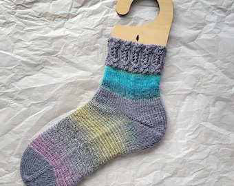 Knitting Pattern PDF: Gothic Filigree Lace Socks - Toe-Up Design in ENGLISH