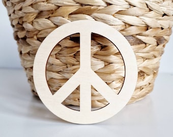 Vredesteken knipsel, houten vredesteken vorm, vredessymbool knipsel, vredessymbool hout knipsel, onvoltooide houten vrede knipsel