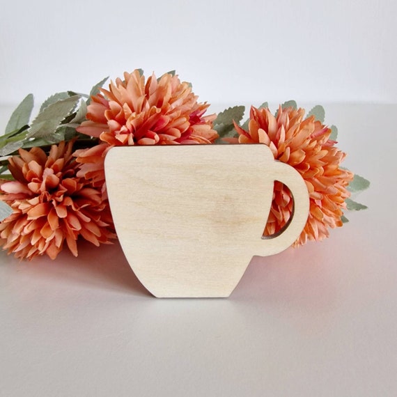 Unfinished Wooden Blank Shape for Crafts Coffe Cup Shape Etsy