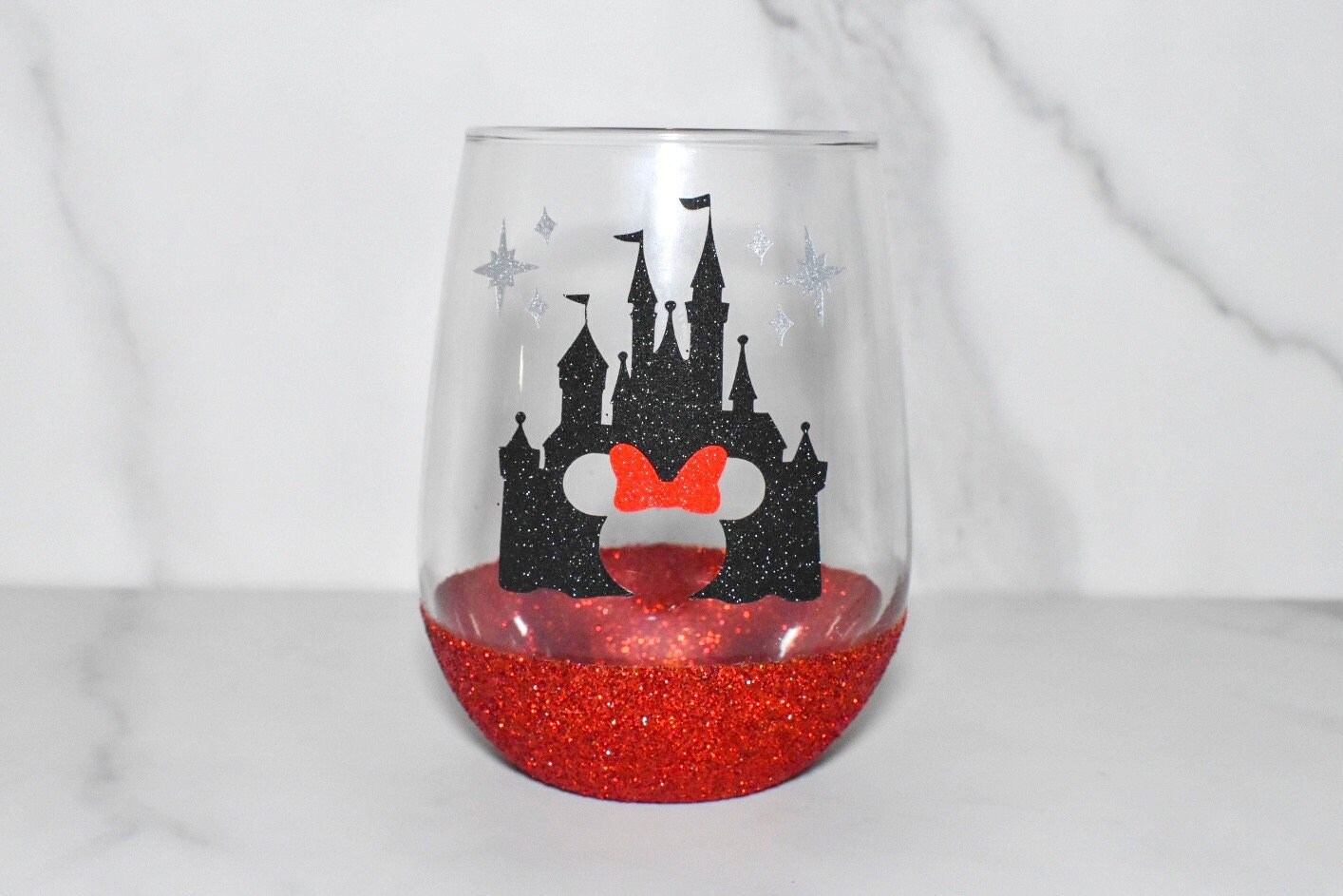 Mickey Mouse 804554 Mickey & Minnie His & Hers Stemless Wine Glass Set 