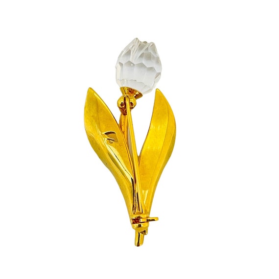 Gold Silk Swarovski Crystal Necklace – Tulip Marquis Crystal Pendant Necklace main image 0