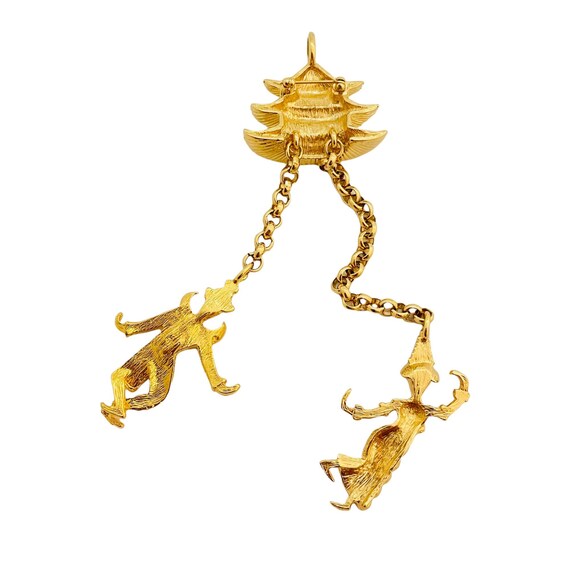 Vintage Kjl KENNETH JAY LANE Asian pagoda dancers… - image 3
