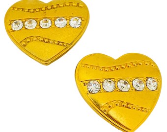 Boucles D'oreilles Clips Vintage Années 80 - Design Cœur Baroque - Argenté - Occasion