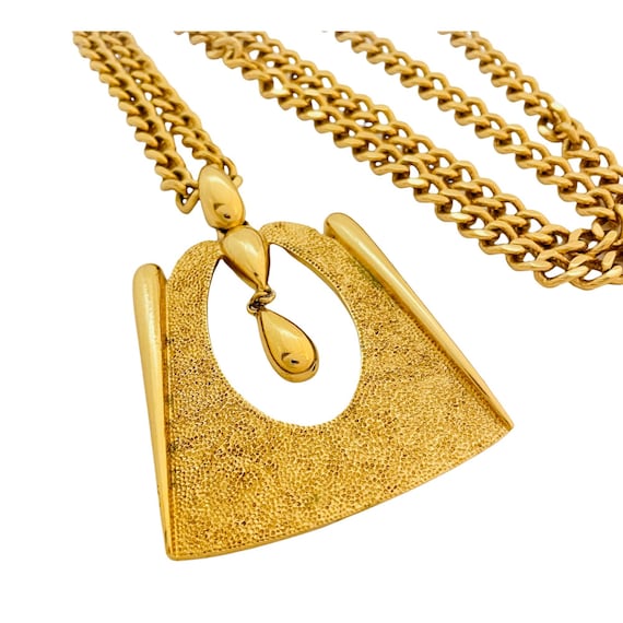 Vintage MONET gold chain pendant designer runway … - image 2