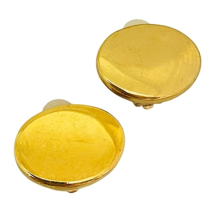 Vintage GIORGIO ARMANO signed gold modernist designer runway clip on earrings