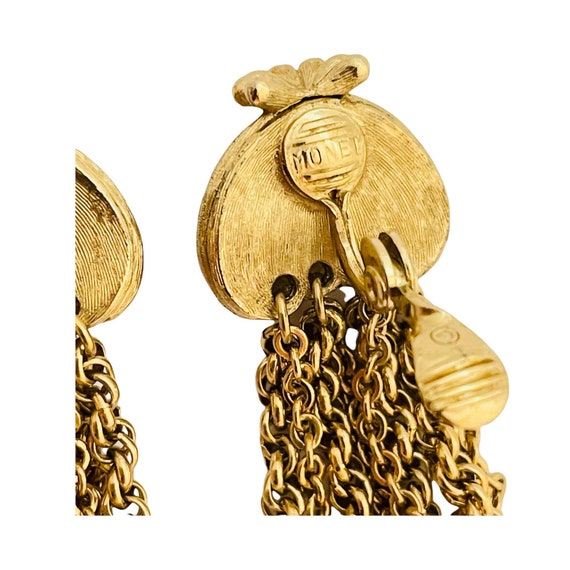 Vintage MONET gold dangle chains designer runway … - image 4