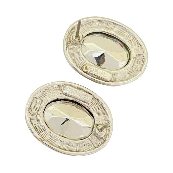 Vintage Kjl KENNETH JAY LANE silver blue glass de… - image 3