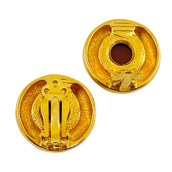 Vintage intaglio gold glass carnelian Roman Centu… - image 3