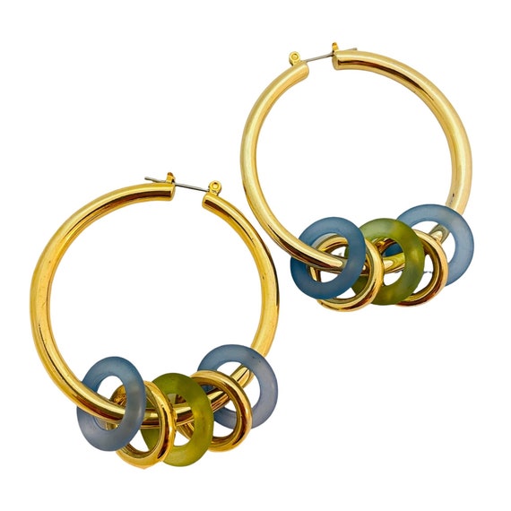 Vintage GIVENCHY gold hoop earrings - image 2