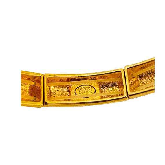 Vintage JOAN RIVERS gold enamel stretch designer … - image 4