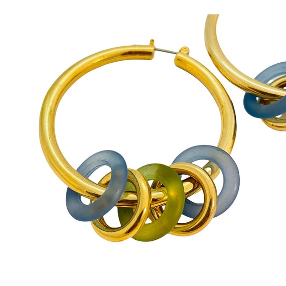 Vintage GIVENCHY gold hoop earrings - image 3