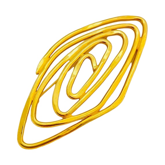 Vintage AVON huge gold modernist brooch