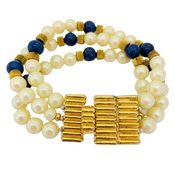 Vintage MIMI DI N gold white lucite link modernis… - image 1