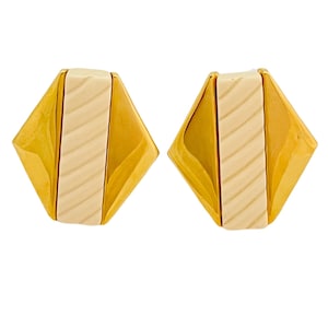 Vintage NAPIER gold lucite modernist runway earrings