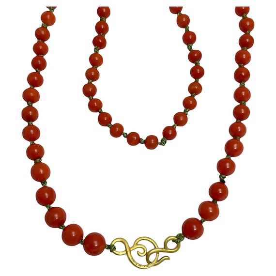Dorota Lasak 22k Gold Coral Beaded Necklace