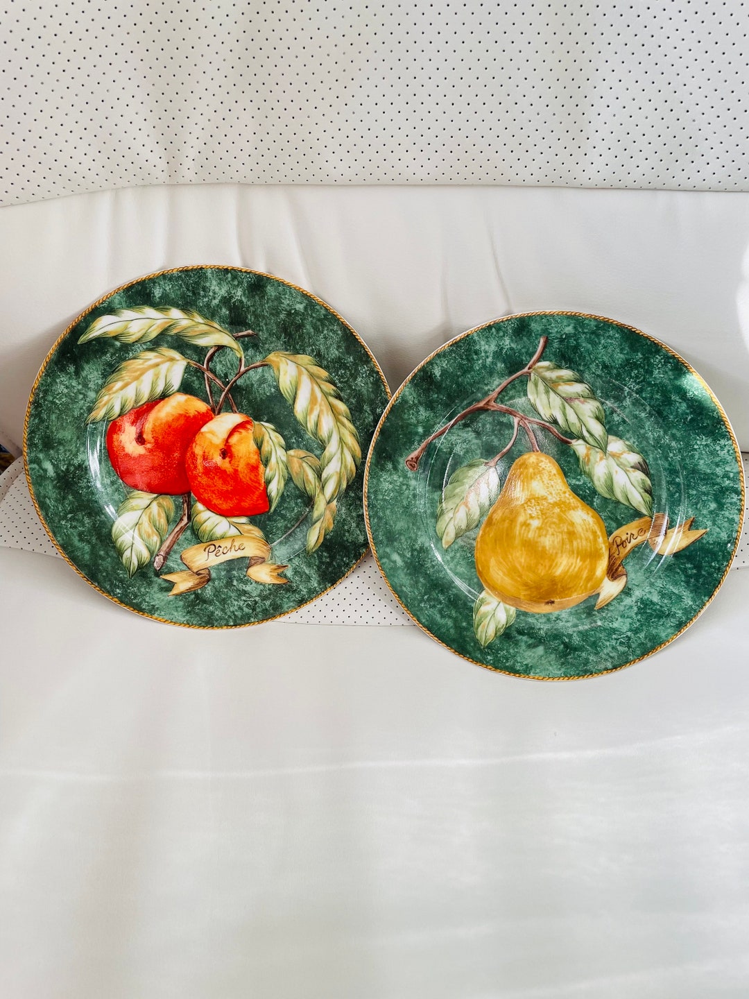 Vintage Decorative Fruit Plates American Atelier Lattice Fruit Plates