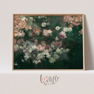 Frühling Rosen Garten Gemälde - Vintage Botanische Bauernhaus Kunstdruck - DRUCKBAR Digitaler Download | LA_121