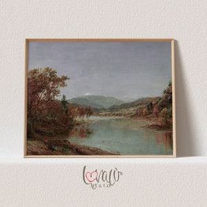 Vintage Rustic Country Decor, Autumn Landscape Oil Painting - PRINTABLE Digital Download | LA_126