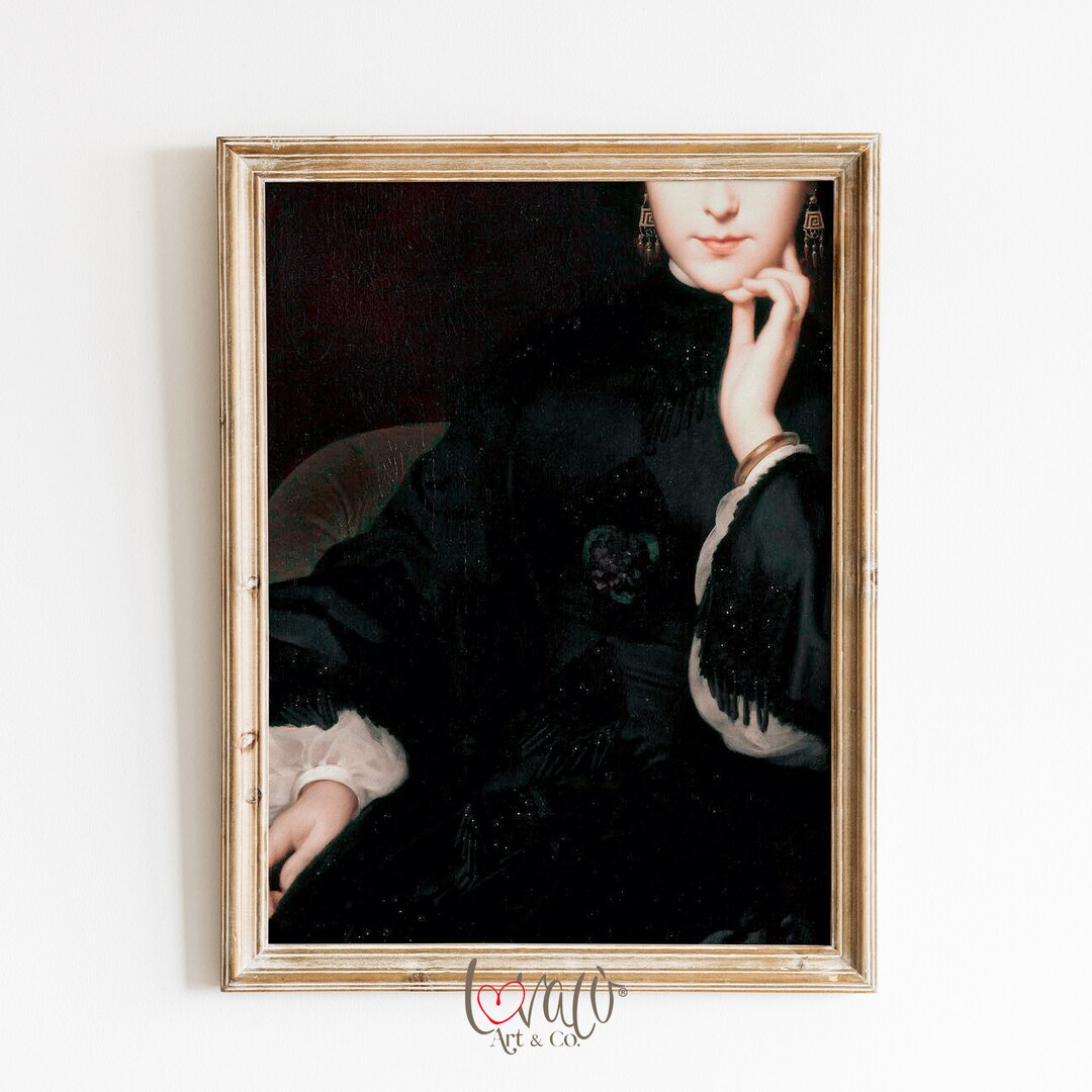 Moody Victorian Portrait Painting, Woman Wall Art, Vintage Art Print ...
