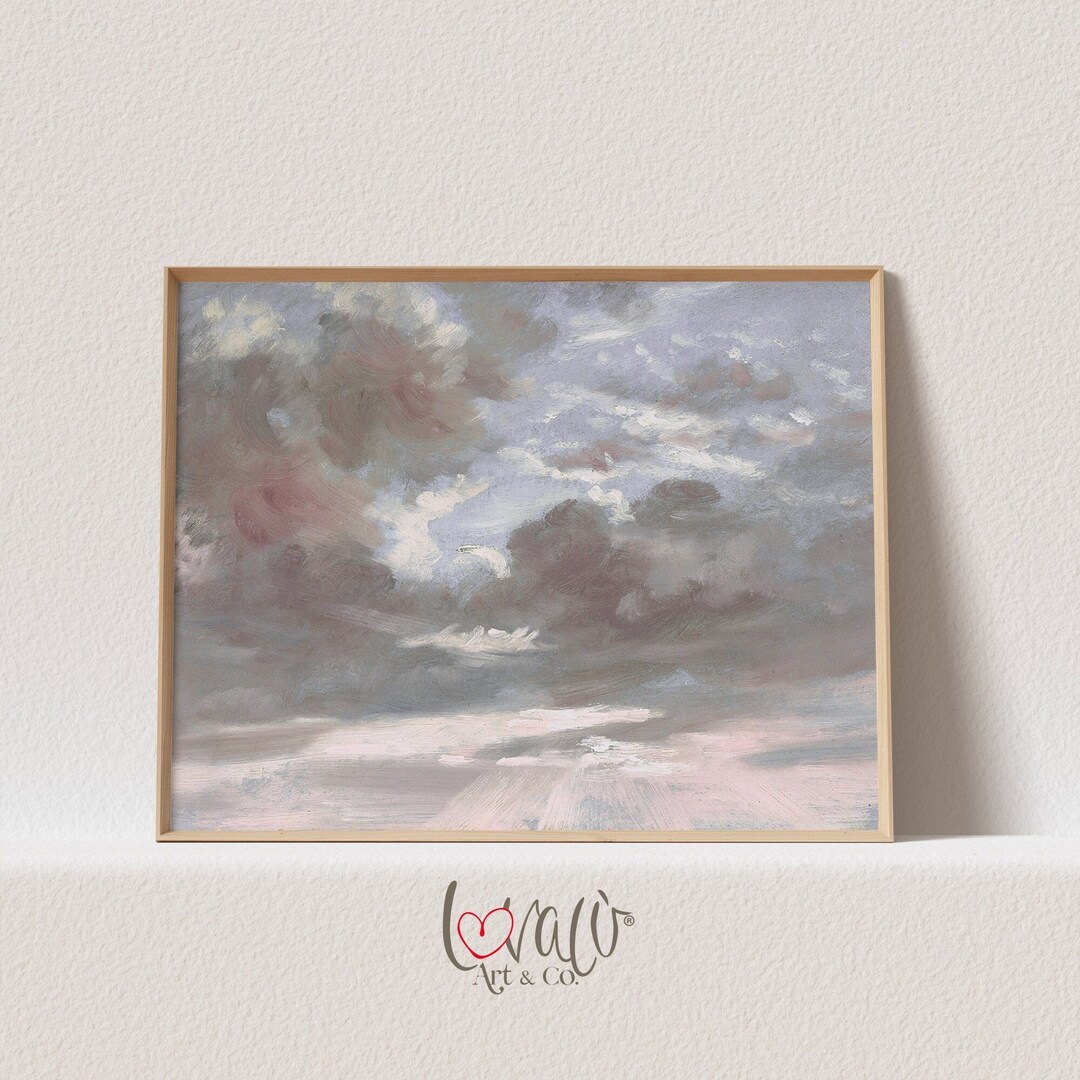 Vintage Cloud Painting, Cloud Study Painting - PRINTABLE Digital ...