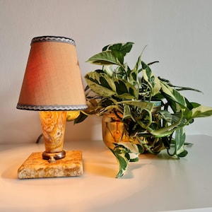 Vintage Mid Century Modern Table marble lamp70s