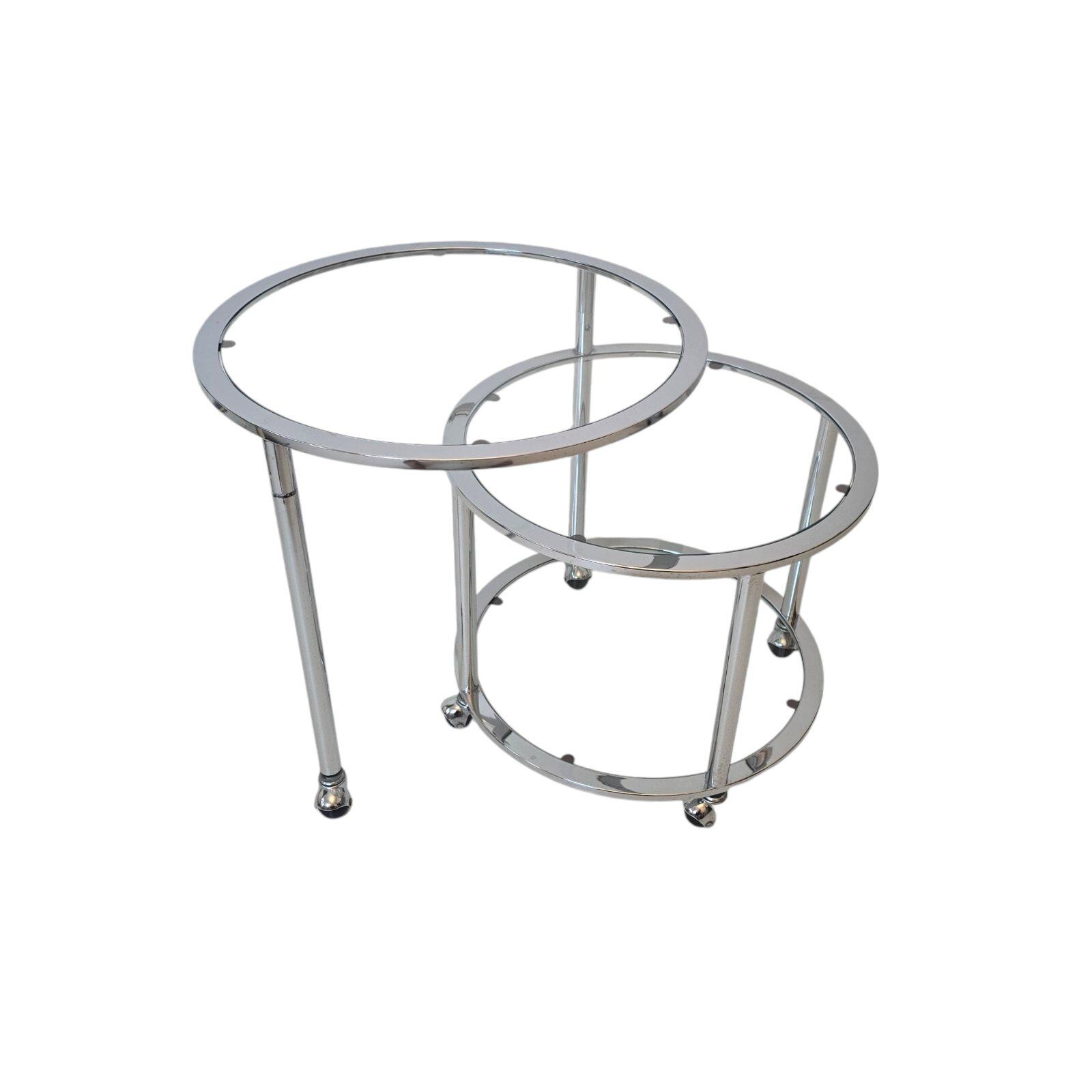 Vintage Mid Century Modern Chrome and Glass Transformer Coffee Table ...