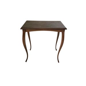 Vintage Mid Century Modern Elegant Small Vintage Solid Wood Side Table with Cabriole Legs in French Style