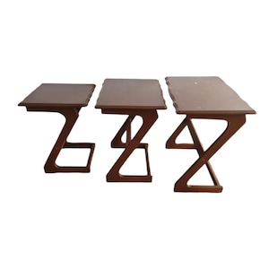 Vintage Mid Century Modern Nesting Table Set of 3