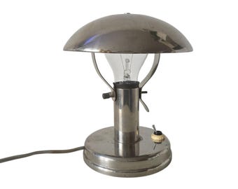 Vintage table Bauhaus Chechoslovakian mushroom table lamp 50s