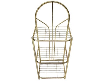 Vintage Hollywood Regency Gold Brass Flower Stand or Bedside Table