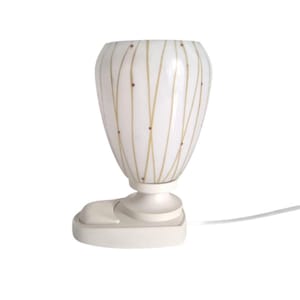 Vintage Mid Century Modern plastic Table Lamp with glass shade 70s