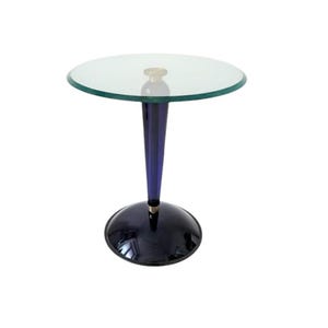 Vintage Rare Mid Century Modern Murano glass cobalt side table Made in Italy