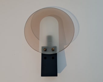 Vintage Mid Century Modern wall smoky glass Lamp 80s