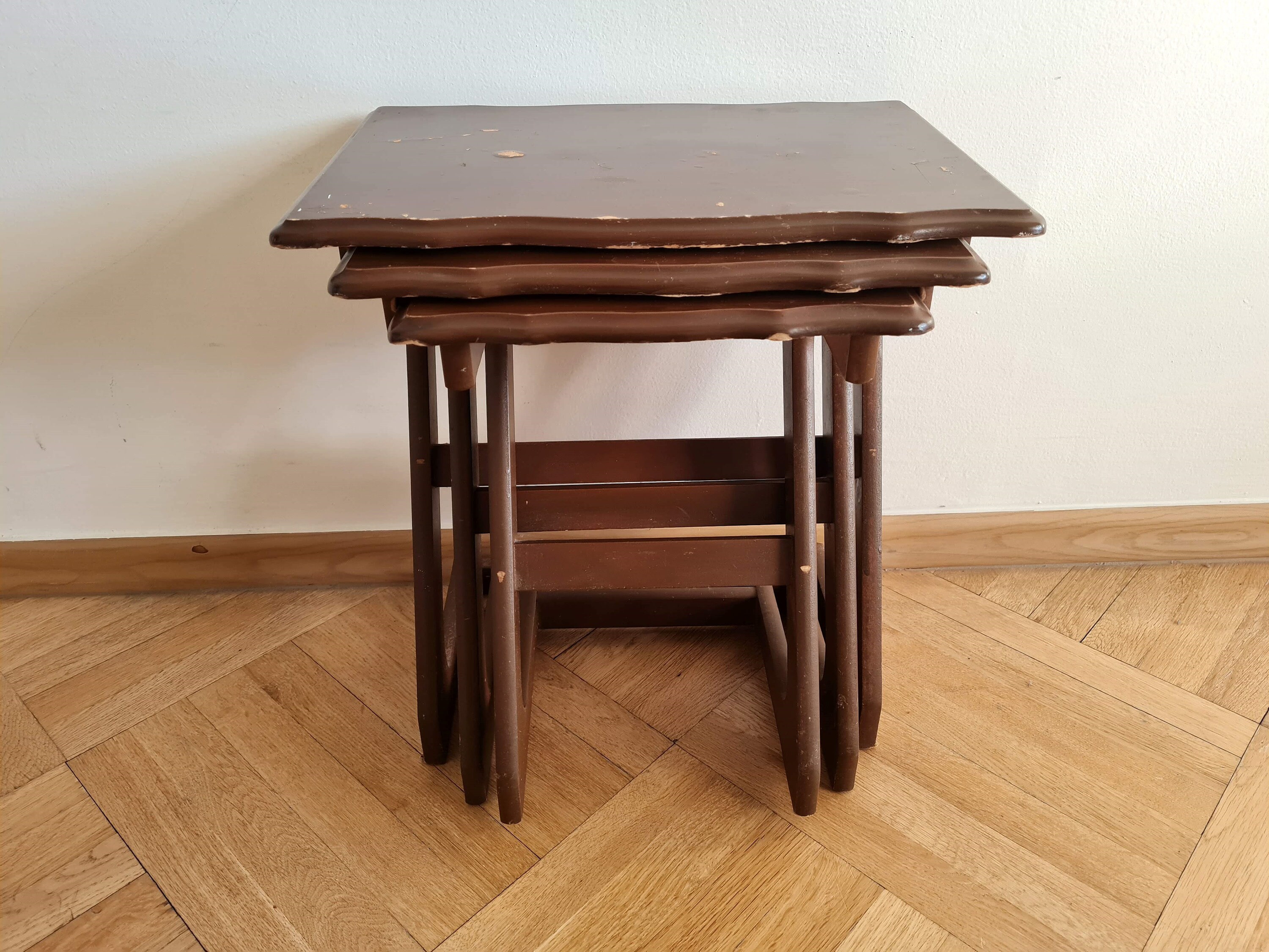 ヴィンテージ ミッドセンチュリー モダン ネストテーブル 3 点セット